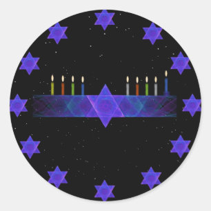 Star Bar Menorah Ronde Sticker