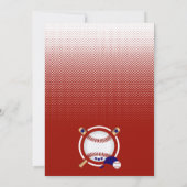Star Baseball Player Birthday - Dark Red en Blue Kaart (Achterkant)