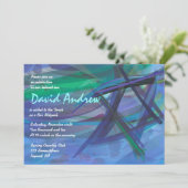 STAR Bat Bar Mitzvah Invitation bleu (Debout devant)