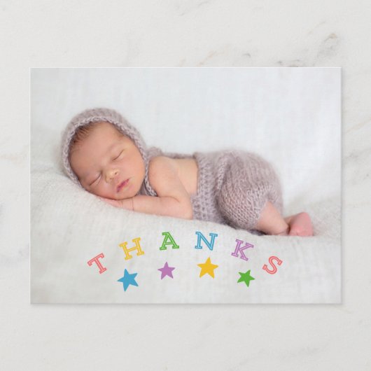 Star Bedankt | Foto Baby Dank u Briefkaart (Voorkant)