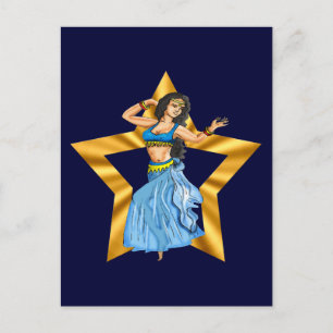 Star Belly Dancing Girl Briefkaart