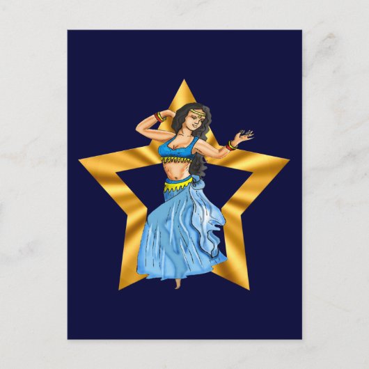Star Belly Dancing Girl Briefkaart (Voorkant)
