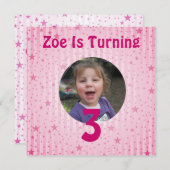 Star Birthday Uitnodiging (Voorkant / Achterkant)