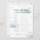 Star & Blue Cloud Raad de prijs Baby shower spel Kaart (Voorkant)