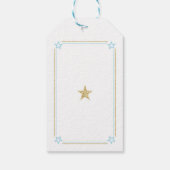 Star Blue Gold Glitter Bedankt Cadeaulabel (Achterkant)