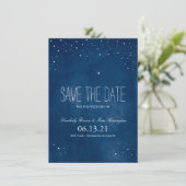 Star Blue Waterverf afzetten | Datum opslaan Save The Date (Staand voorkant)