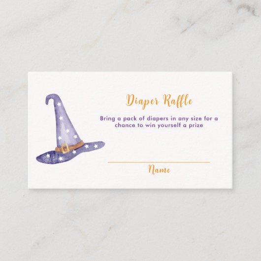 Star Boo Witch Pet Luier Raffle Baby shower Informatiekaartje (Voorkant)