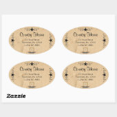 Star Border Candle Oval Sticker (Vel)
