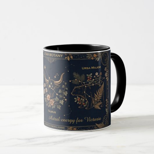 Star Botany Vintage Celestial Gold & Navy Mug (Devant droit)