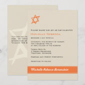 Star brossé de David Invitation Bat mitzvah (Devant / Derrière)