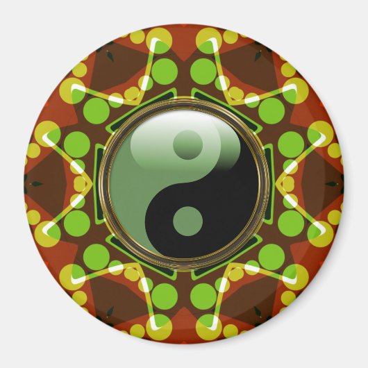Star Bubles New Age Green Yin Yang Magnet (Devant)