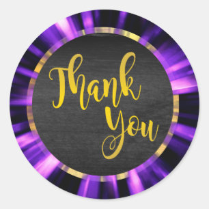 Star Burst Gold Hartelijk dank Ronde Sticker