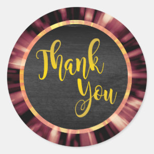 Star Burst Gold Hartelijk dank Ronde Sticker