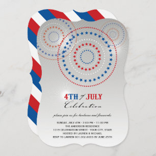 Star Bursts Fireworks Vierde van juli Uitnodiging