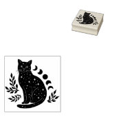 Star Cat- en moonfasen Rubberstempel (Gestempeld)