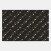 Star Celebration | Black and Gold Cupcake Party Inpakpapier Vel (Voorkant 2)