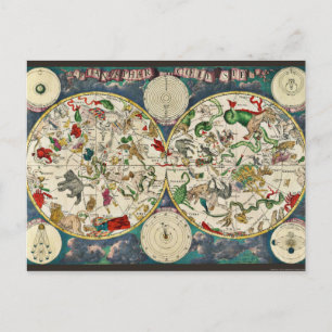 Star Chart Celestial Map Astronomie Briefkaart