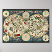 Star Chart Celestial Map Astronomie Poster (Voorkant)