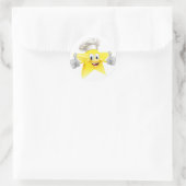 Star chef mascot ronde sticker (Tas)