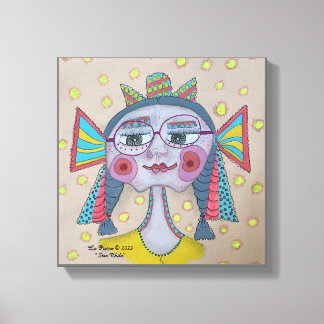 "Star Child" Whimsical Gezicht Canvas Afdruk