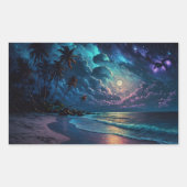 Star Coast, Maldiven, Night Beach Rechthoekige Sticker (Voorkant)