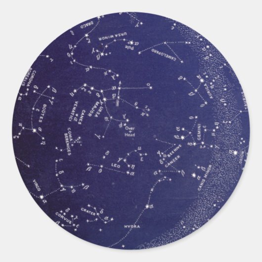  Star Constellation Map Ronde Sticker (Voorkant)