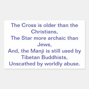 Star Cross Manji Buda Christ Hankamer Artjunkhaus Rechthoekige Sticker