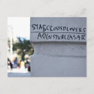Star Crossed Lovers Shakespeare Graffiti NYC Briefkaart