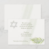 Star de David Sympathy Carte de remerciements (Devant / Derrière)