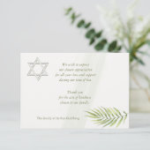 Star de David Sympathy Carte de remerciements (Debout devant)