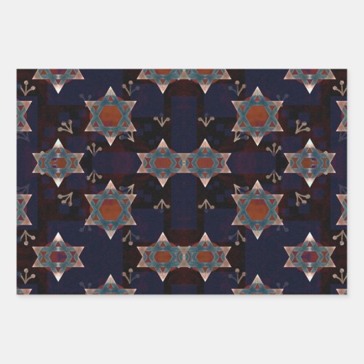 Star de la fête de David Wrapping Papier (Devant)