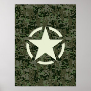 Star  Decal Digital Woodland Poster