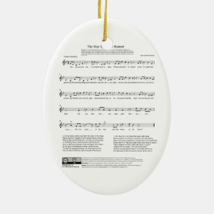 Star-draaiende banner National Anthem — muziekblad Keramisch Ornament