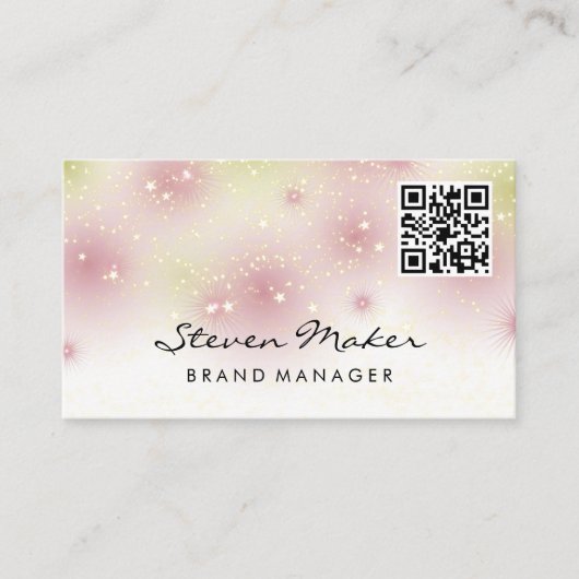 Star Dust Cursive Font | Visitekaartje QR-code (Voorkant)