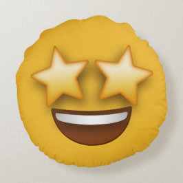 Star Eyes Emoji Rond Kussen