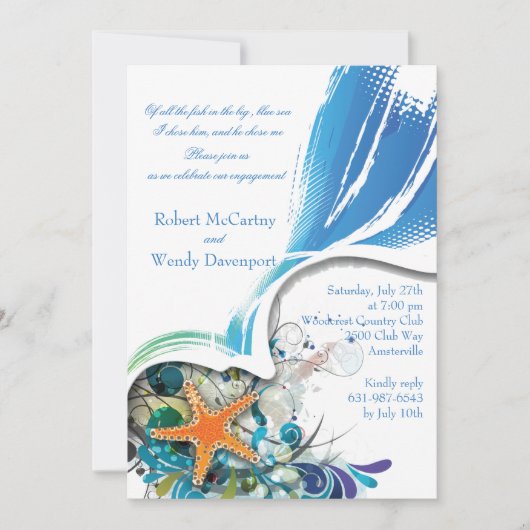 Star Fish Invitation Kaart (Voorkant)
