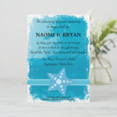 Star Fishand waves - Sky Blue Faire-part de mariag (Debout devant)