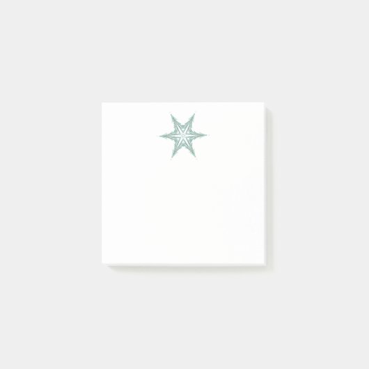 Star Fractal Six Evergreen Points Post-it® Notes (Voorkant)