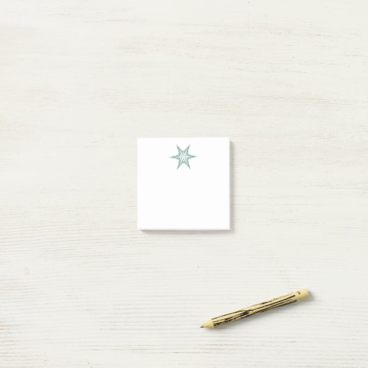 Star Fractal Six Evergreen Points Post-it® Notes (Op bureau)