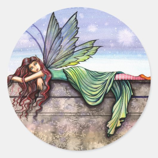 Star Gazer Fairy Ronde Sticker (Voorkant)