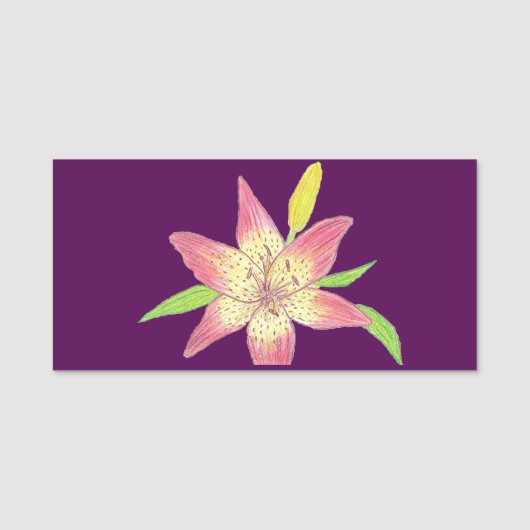 Star Gazer Lily Name Tag (Voorkant)