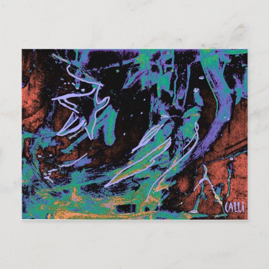 "Star Gazing" Colorful Art Postcard Briefkaart (Voorkant)