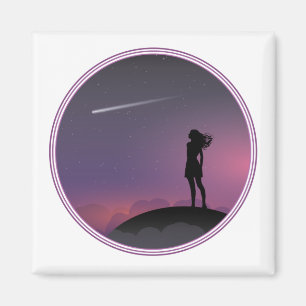 Star Gazing Girl Magneet