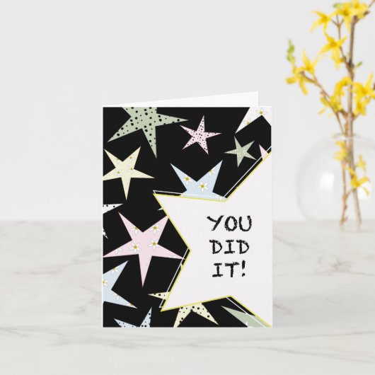 Star Gefeliciteerd Kaart (Gele Bloem)