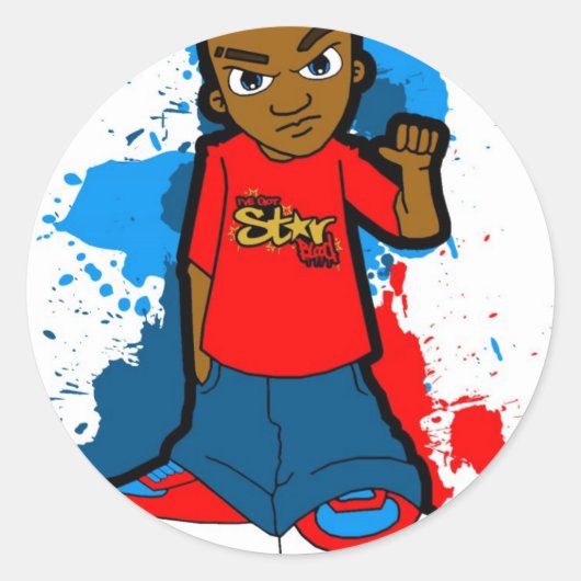 Star Ghetto Gangster straat kap stijl swagger Ronde Sticker (Voorkant)