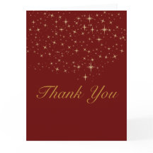 Star gold Flat Carte de remerciements