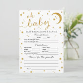 Star Gold Glitter Baby Predications and Advice Car Kaart (Staand voorkant)