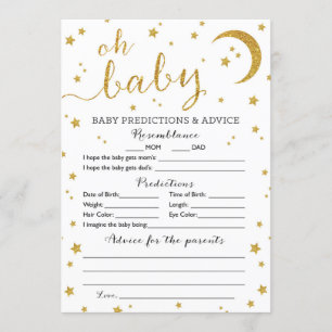 Star Gold Glitter Baby Predications and Advice Car Kaart