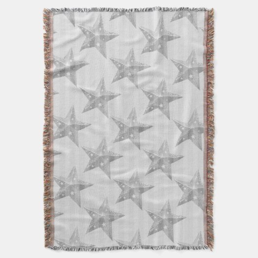 Star Grey and White Modern Pattern Deken (Voorkant Verticaal)