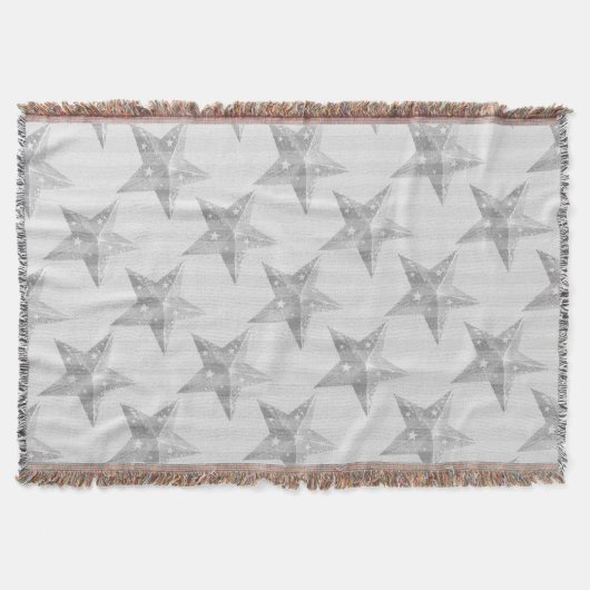 Star Grey and White Modern Pattern Deken (Voorkant)